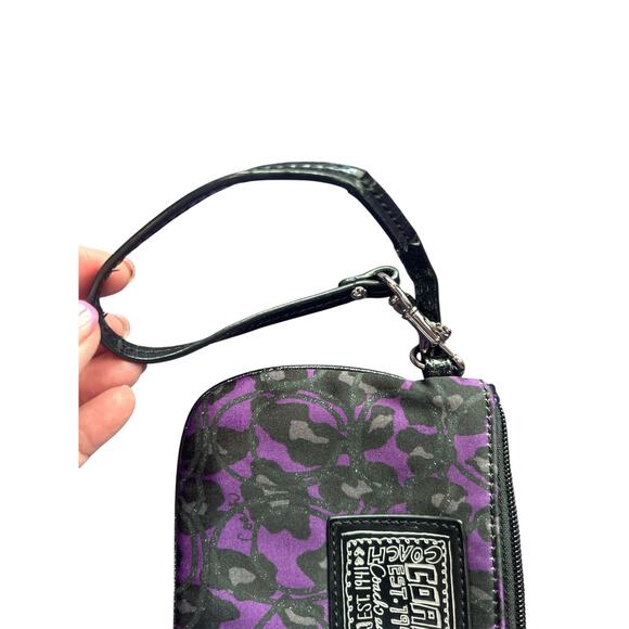 Coach Poppy Purple Leopard Print Crossbodt and Wristlet - Picture 15 of 15